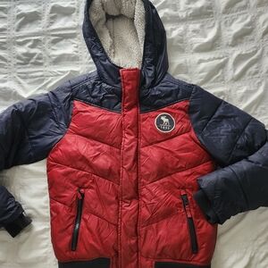 Kids Red and Blue Hooded Jacket